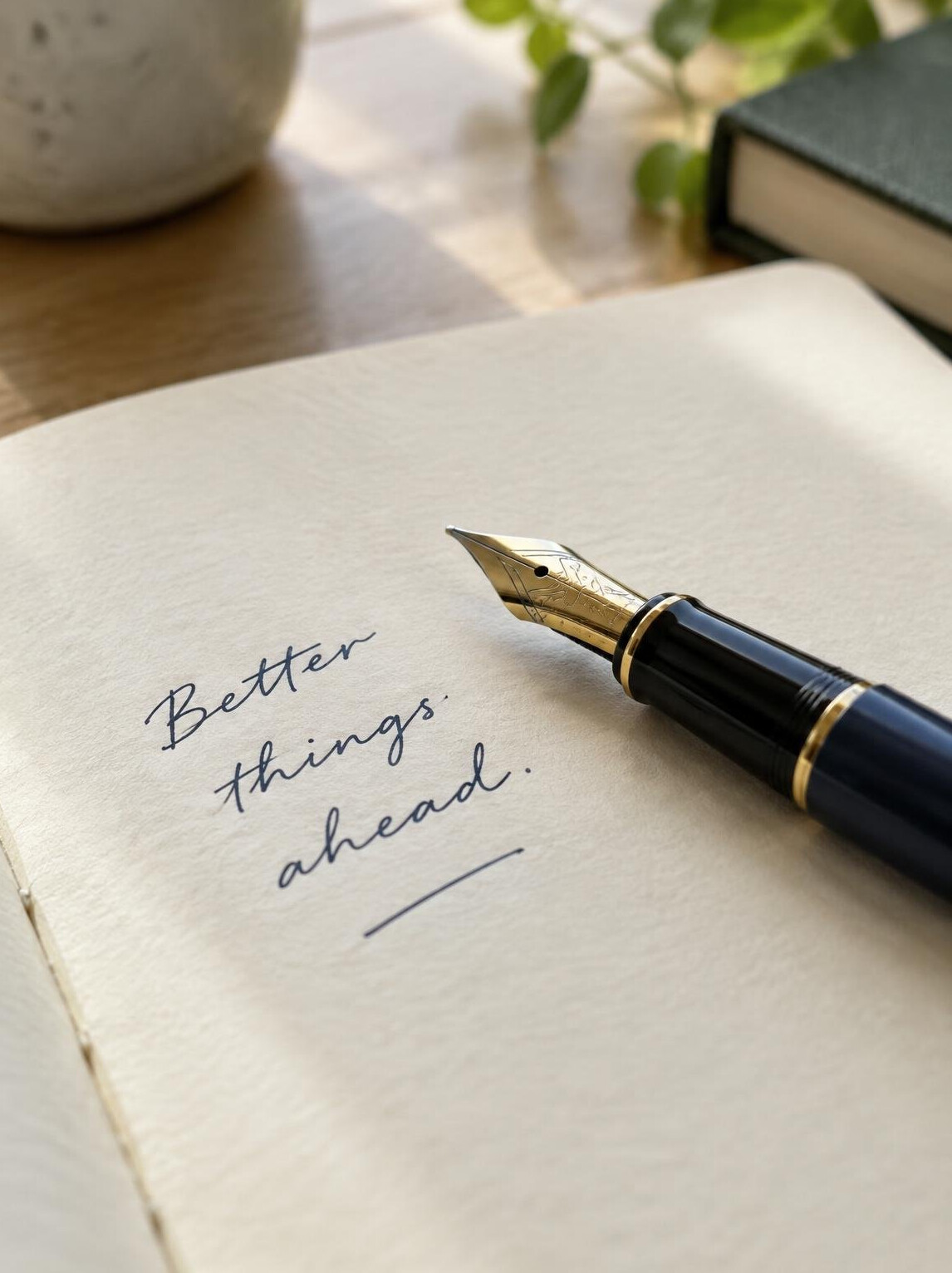 Handwritten notes with a fountain pen on paper